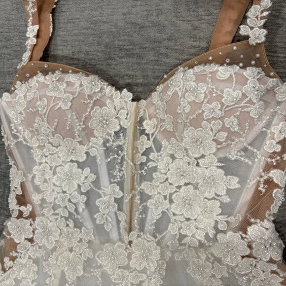 Rosie Etienne Lilliana Beaded White Mini Dress Size 0 - Picture 4 of 6